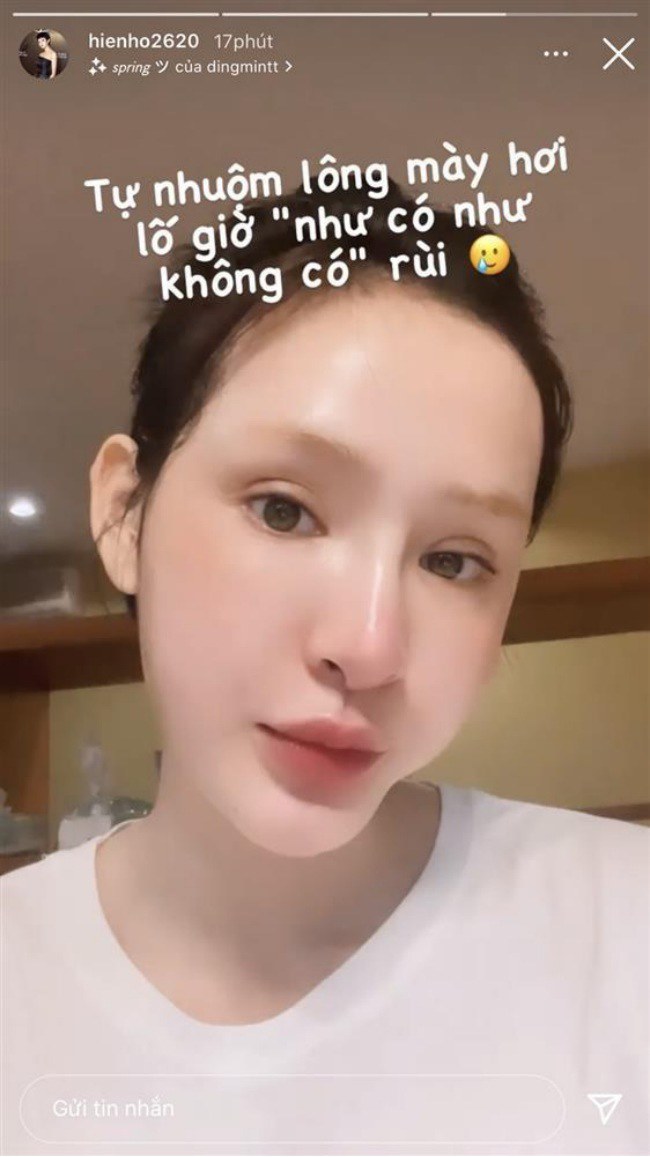 Đu mốt nhuộm lông mày như Hiền Hồ, vợ streamer giàu nhất Việt Nam bay luôn giao diện búp bê sống-8