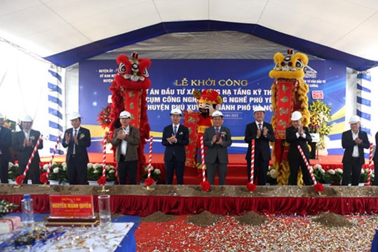 Khởi công Dự án đầu tư xây dựng hạ tầng kỹ thuật cụm công nghiệp làng nghề Phú Yên, huyện Phú Xuyên