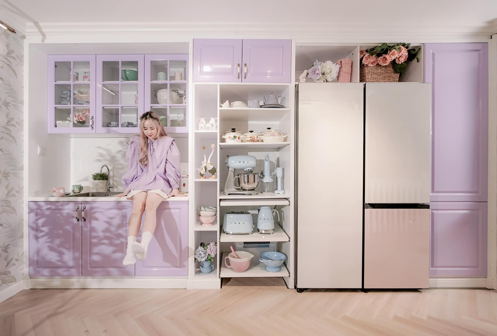 Góc bếp màu tím pastel với đủ các thiết bị hiện đại của mẹ 3 con ở TP. HCM-7