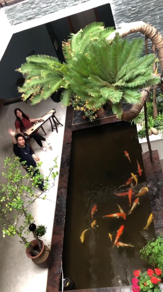 Đăng clip con gái đánh đàn bên hồ cá Koi, Trọng Tấn để lộ không gian bao người mơ ước-4