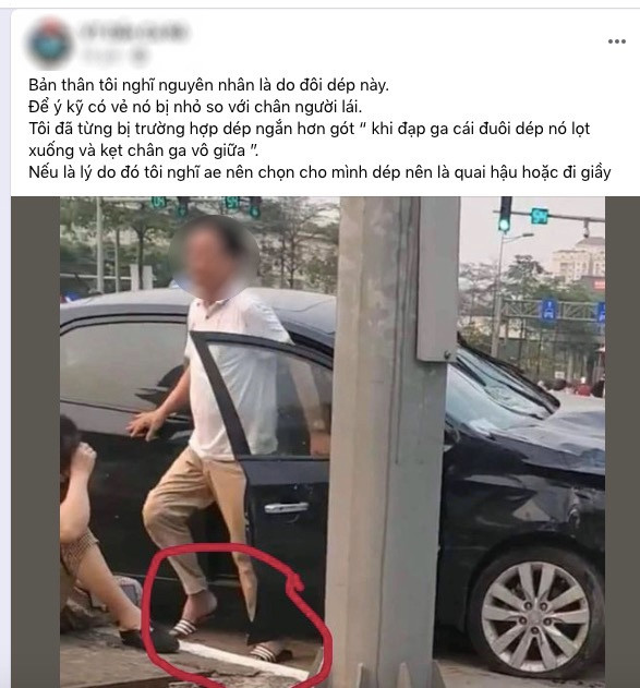 Vụ ô tô đâm 17 xe máy ở Hà Nội: Đừng đổ lỗi nhầm chân ga cho dép lê-1