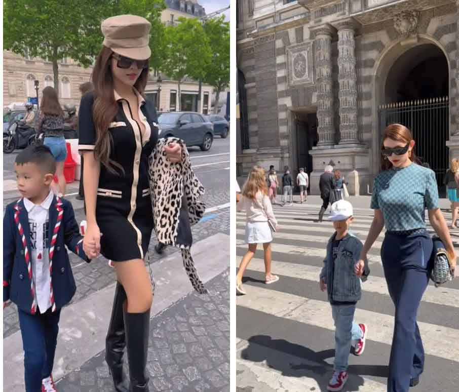 Huyền Baby khoe vóc dáng không mỡ thừa, dắt theo quý tử hóm hỉnh tuyển dâu-2