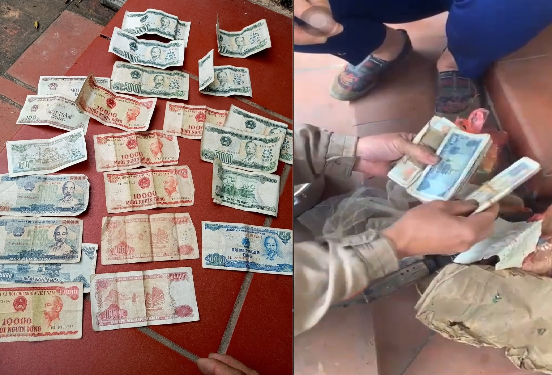 Phát hiện nhiều bọc tiền của cụ bà 90 tuổi bỏ quên trong bao tải-1