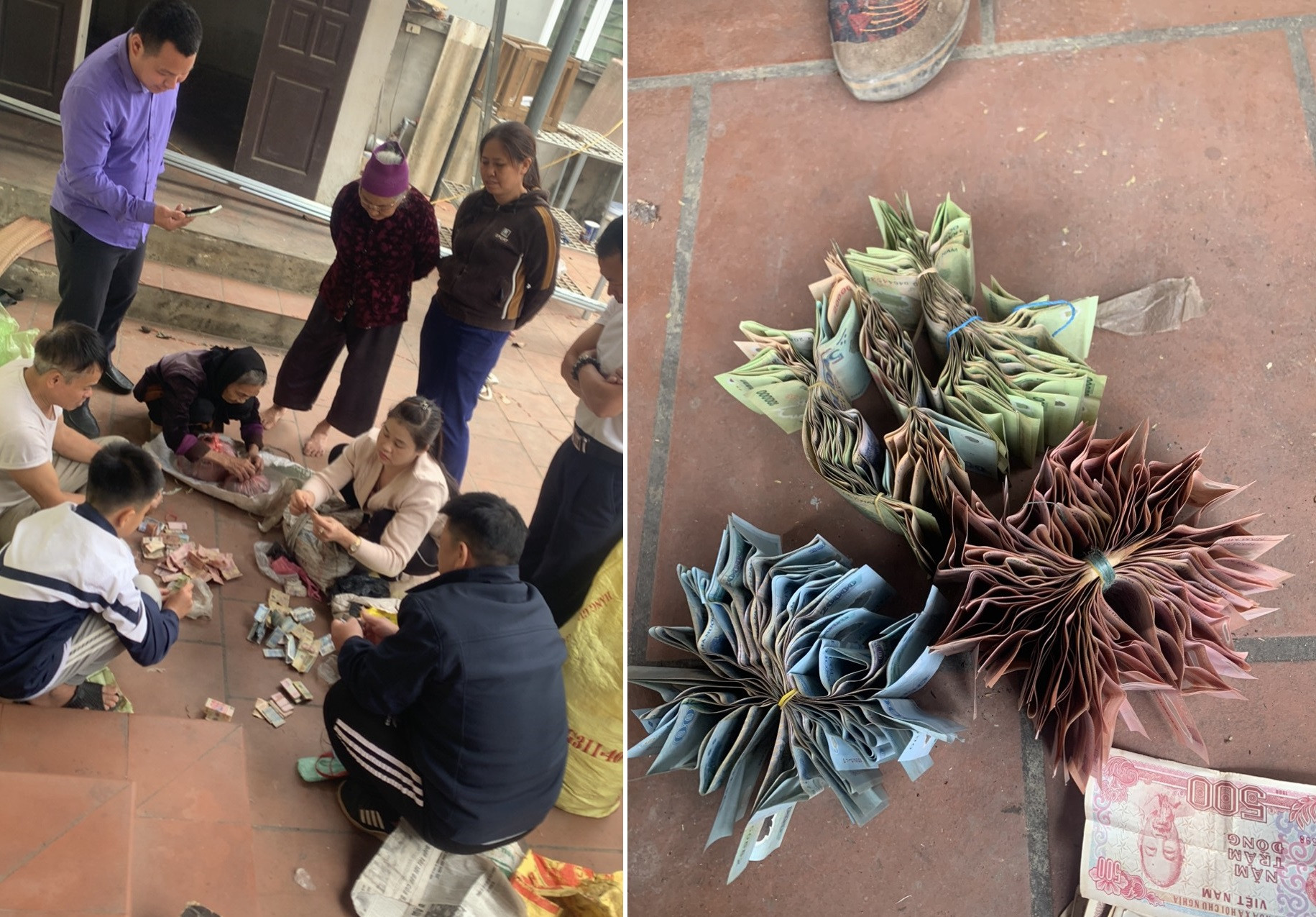 Phát hiện nhiều bọc tiền của cụ bà 90 tuổi bỏ quên trong bao tải-2