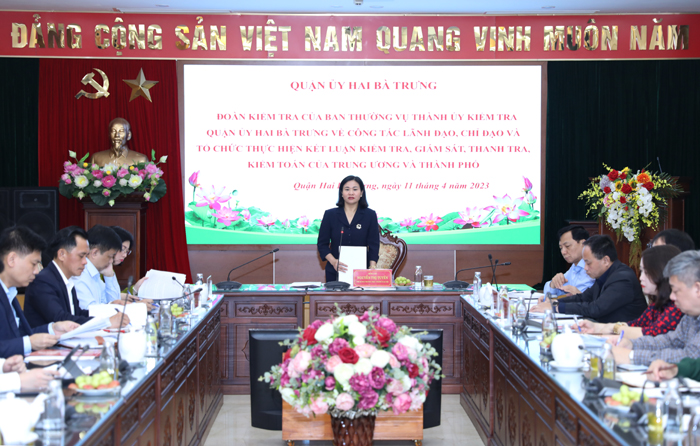 Đoàn kiểm tra số 01 của Ban Thường vụ Thành ủy làm việc với Quận ủy Hai Bà Trưng-1