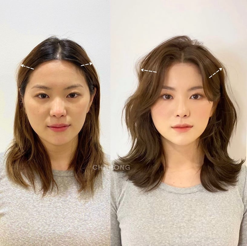 Tóc xoăn sóng nước giúp hack tuổi, che mặt to cực khéo-6