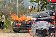 Xe Audi bốc cháy dữ dội trên đèo Mimosa