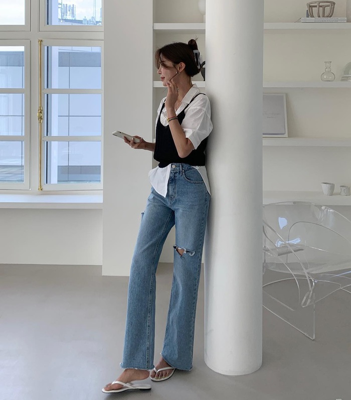 10 cách mix áo sơ mi với quần jeans giúp bạn mặc đẹp suốt mùa hè-4