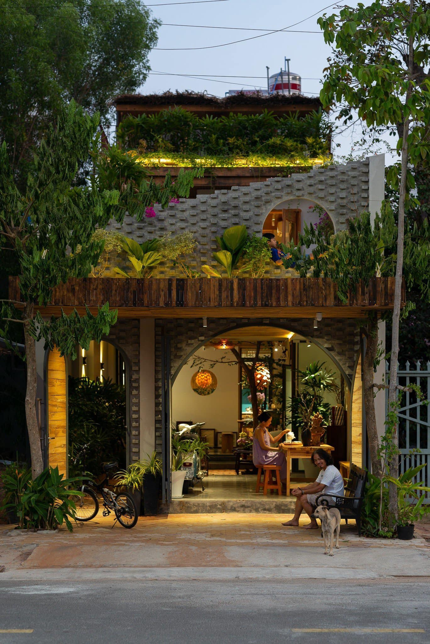 Ngôi nhà Dế Mèn với không gian mát lành nhờ cây xanh, vườn rau sạch trên mái-1