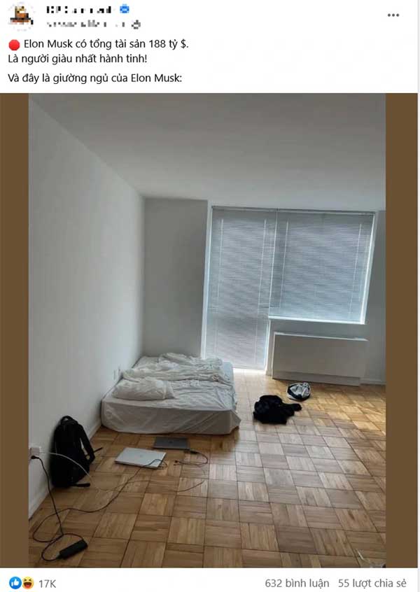 Sự thật bất ngờ về bức ảnh phòng ngủ sơ sài như nhà trọ của Elon Musk-1