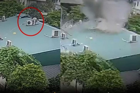 Nổ cục nóng điều hòa, 2 người thương vong