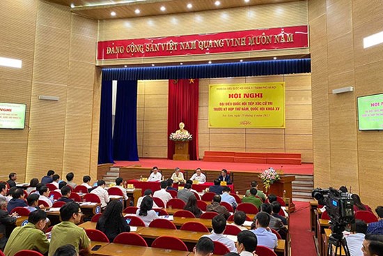 Chủ tịch UBND Thành phố Trần Sỹ Thanh tiếp xúc cử tri huyện Sóc Sơn