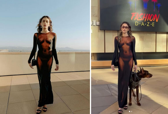 Con gái Michael Jackson diện mốt váy in hình cơ thể-1