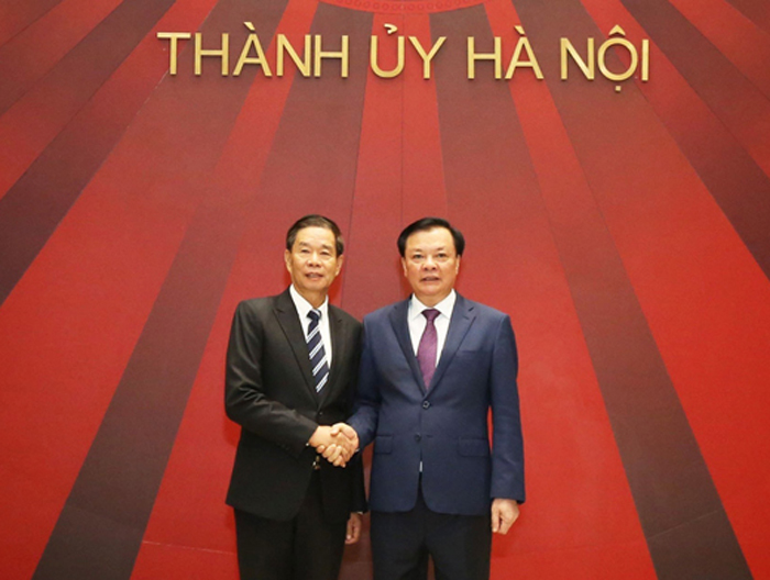 Bí thư Thành ủy Đinh Tiến Dũng tiếp Chủ tịch Ủy ban Trung ương Mặt trận Lào xây dựng đất nước-1