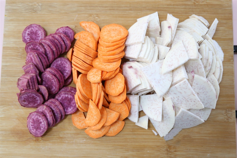 Chè khoai dẻo ngũ sắc ngọt mát mùa hè-2