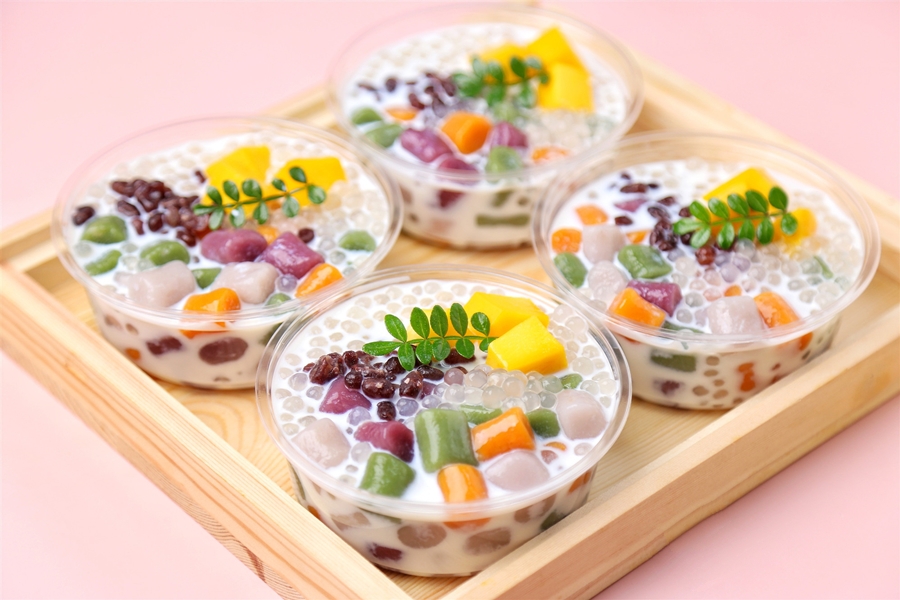 Chè khoai dẻo ngũ sắc ngọt mát mùa hè-10