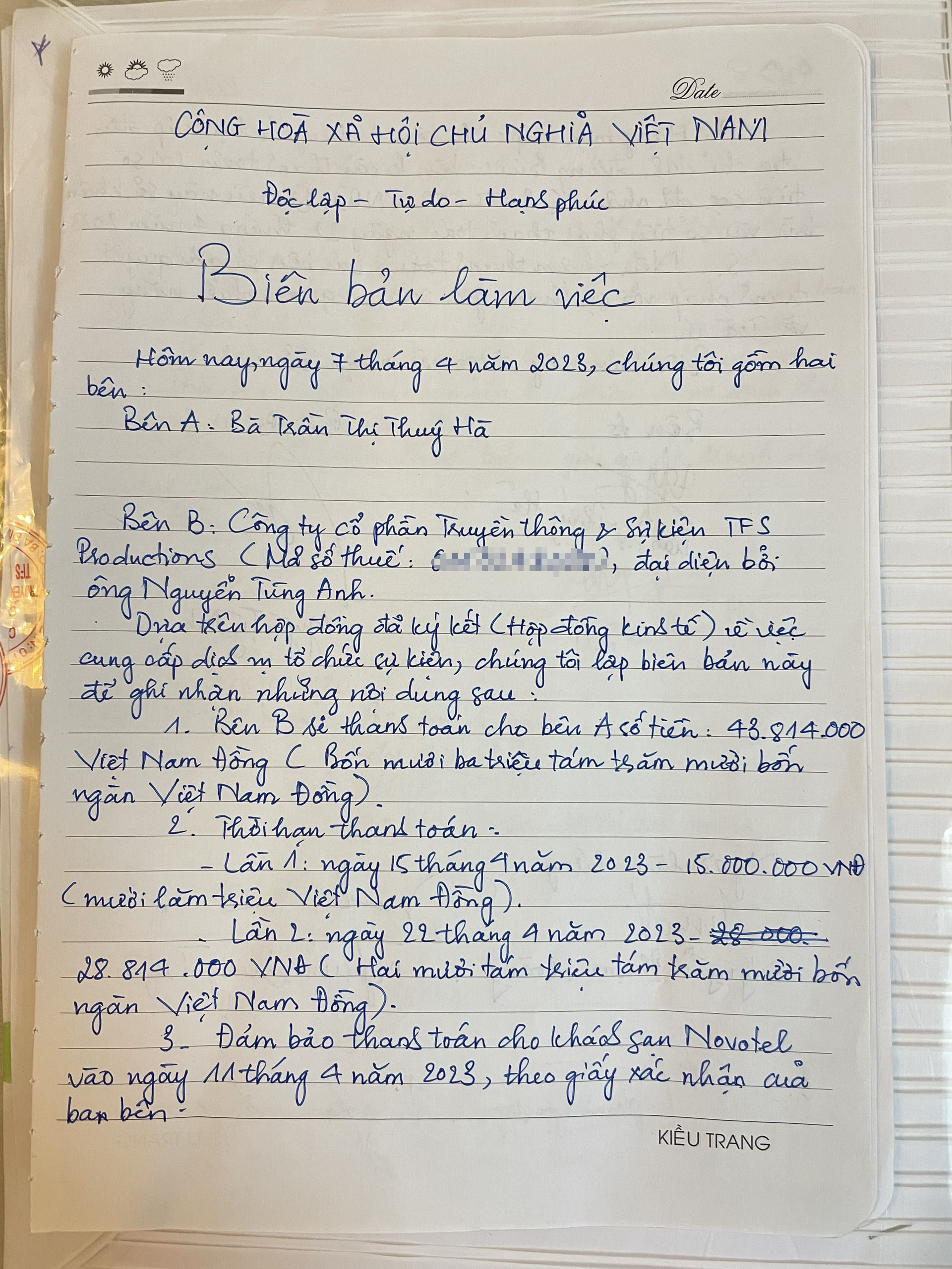 Loạt khách bức xúc, tố nữ giám đốc dịch vụ cưới hỏi ở Hà Nội lừa đảo-3
