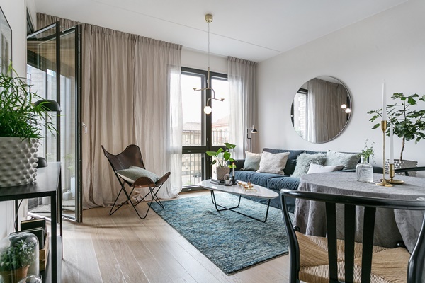 Căn hộ 47m² đẹp như một bức tranh với sắc xanh chủ đạo-1