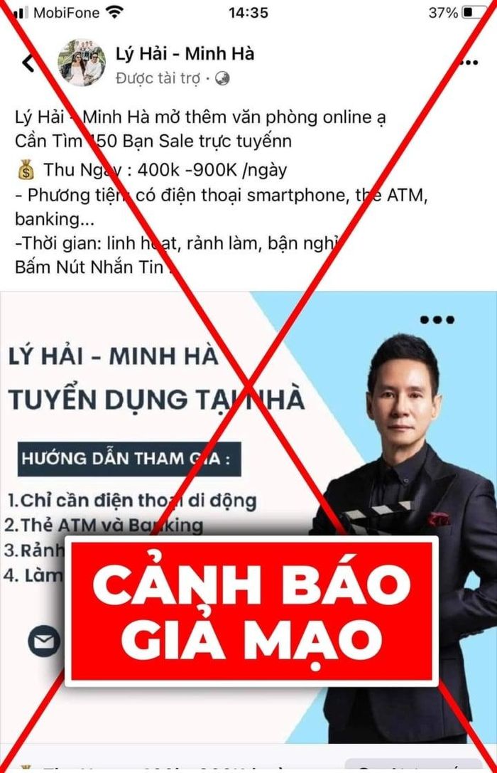 Bị giả mạo facebook tuyển dụng việc nhẹ lương cao, vợ chồng Lý Hải lên tiếng-1