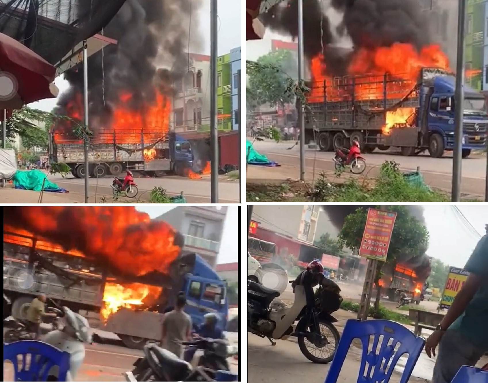 Tài xế liều mình lái xe tải cháy ngùn ngụt đi tìm vòi nước dập lửa-1