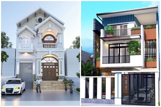 10 mẫu nhà 1 trệt 1 lầu đơn giản, đẹp mắt