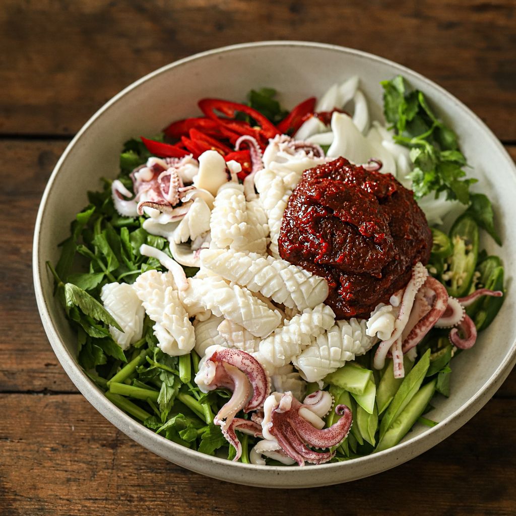 Thay đổi khẩu vị cho gia đình với công thức làm món mực trộn chua ngọt giòn ngon-10