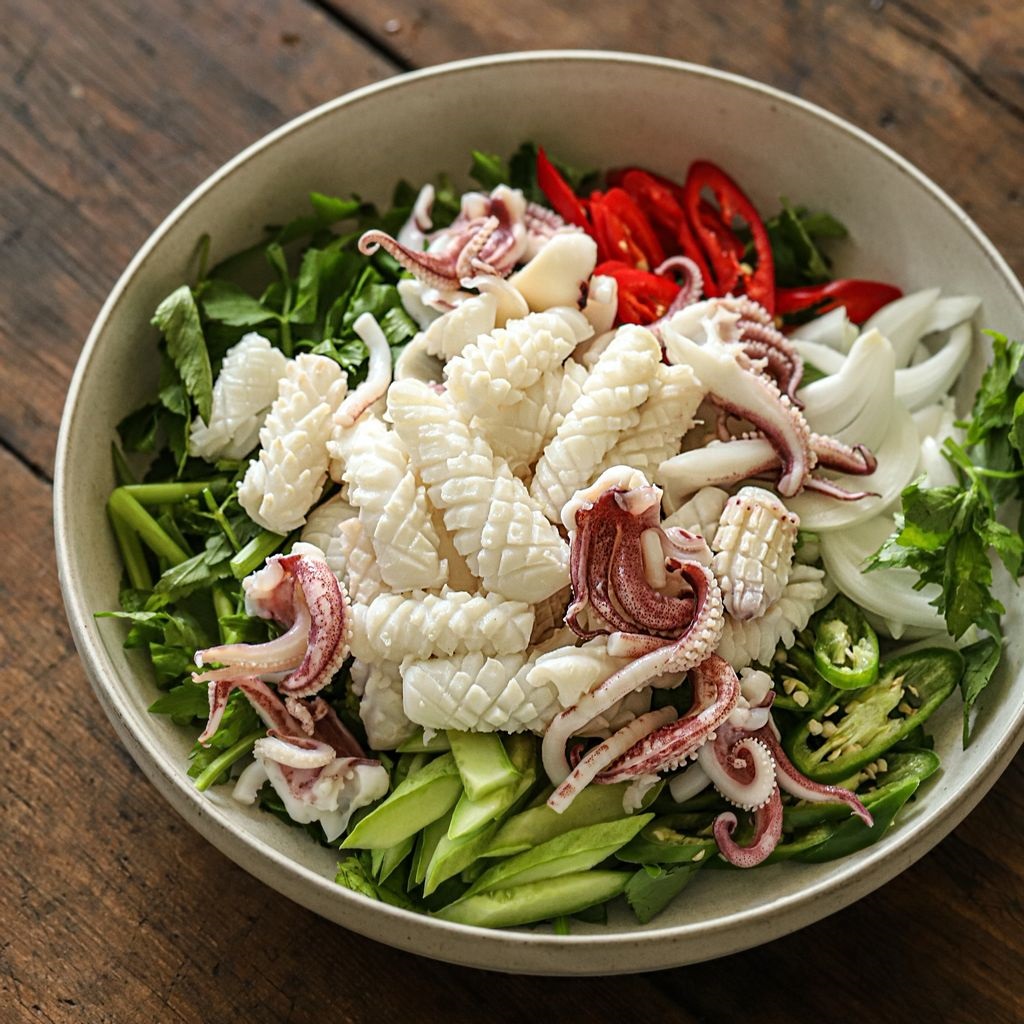 Thay đổi khẩu vị cho gia đình với công thức làm món mực trộn chua ngọt giòn ngon-9