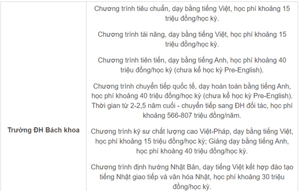 Học phí các trường thuộc ĐH Quốc gia TP.HCM, cao nhất lên tới cả trăm triệu-1