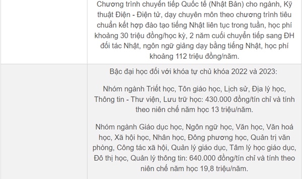 Học phí các trường thuộc ĐH Quốc gia TP.HCM, cao nhất lên tới cả trăm triệu-2