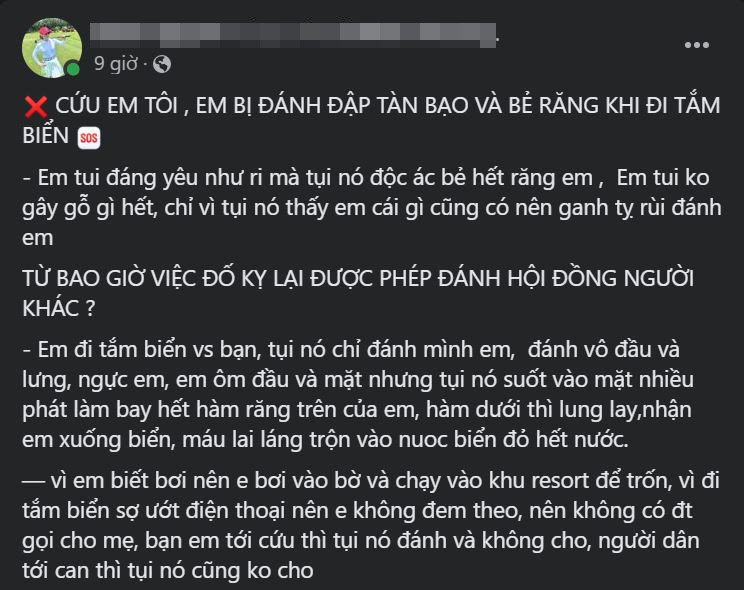 Nam sinh ở Đà Nẵng bị nhóm thanh niên đánh gãy 4 răng, nhấn xuống biển-1