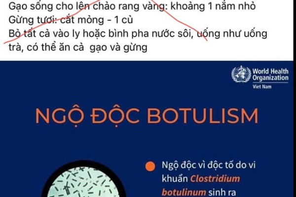 Sự thật bài thuốc dân gian giải độc Botulinum bằng nước gạo rang, gừng-1