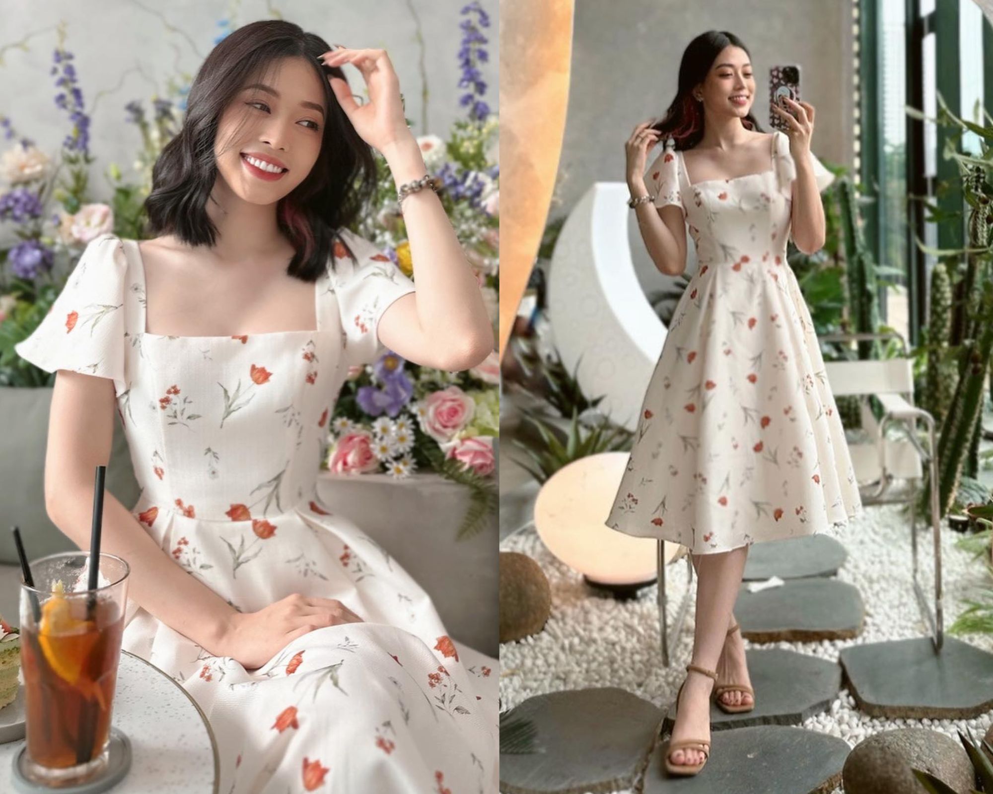 Váy hoa phủ sóng phong cách mùa hè 2023-1