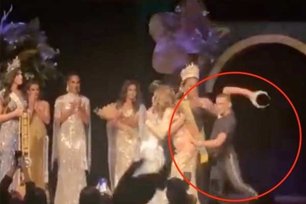 Chồng lao lên giật vương miện vì vợ về nhì cuộc thi hoa hậu ở Brazil-1
