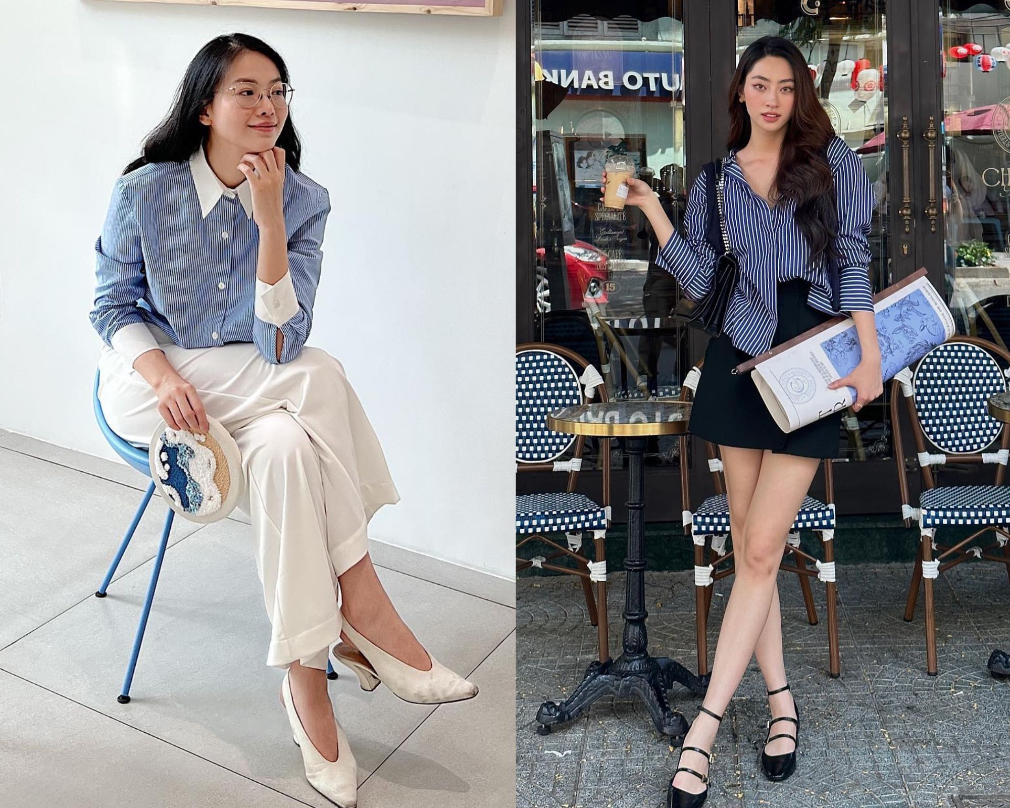 4 kiểu áo sơ mi trẻ trung sao Việt hè đến là diện-4