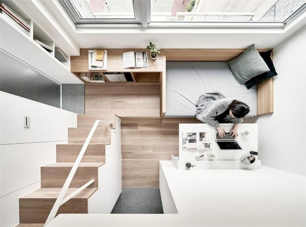 Căn hộ 17m2 thiết kế khéo léo dù lối đi chỉ đủ cho một người trưởng thành-1