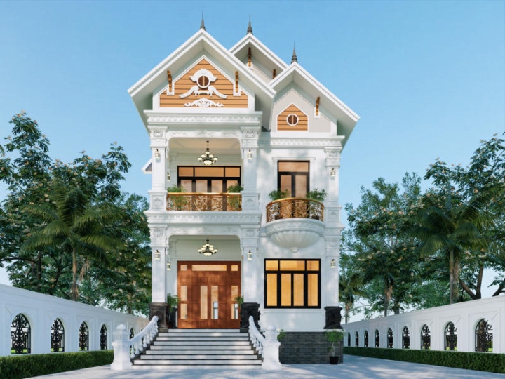 Top 5 mẫu biệt thự 2 tầng tân cổ điển đẹp nhất hiện nay-1