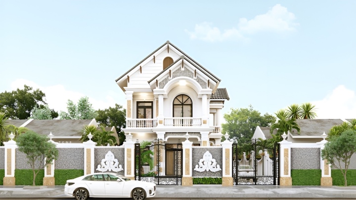 Top 5 mẫu biệt thự 2 tầng tân cổ điển đẹp nhất hiện nay-3