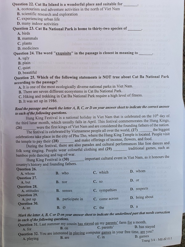 Đề Tiếng Anh thi vào lớp 10 Hà Nội năm 2023-3