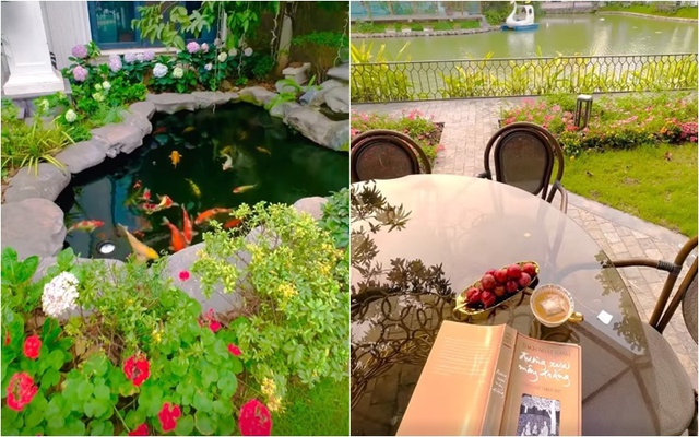 Nữ diễn viên miền Bắc có biệt thự 60 tỷ, mùa hè sung sướng trốn nóng trong bể bơi resort tại gia-9