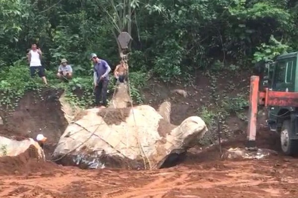 Người dân đào móng nhà được tảng đá hình con rùa gây xôn xao-1