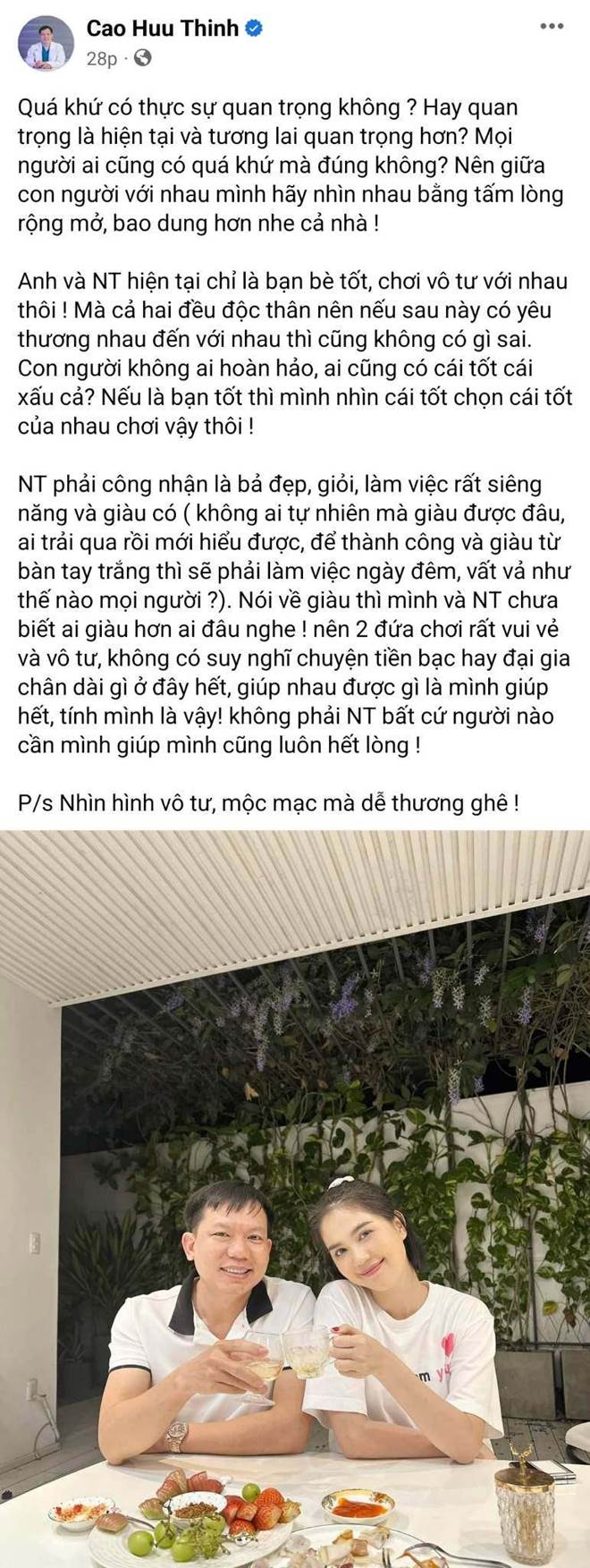 Ngọc Trinh tuyên bố về sự tôn trọng sau khi bác sĩ Thịnh phủ nhận nghi vấn tình cảm-3