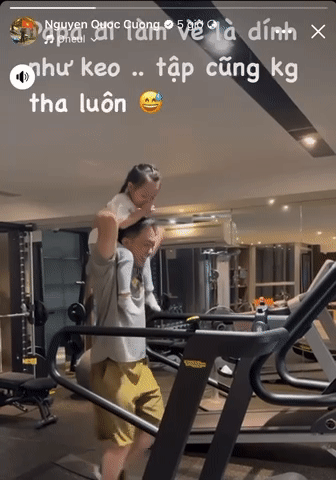Cường Đô La bị nhắc nhở vì hành động nguy hiểm cõng con gái trên vai khi đang tập gym-1