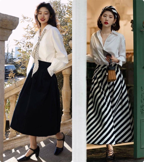 Sơ mi trắng + chân váy dài: Set đồ hack eo, thon dáng dành cho nàng công sở tuổi 30-5