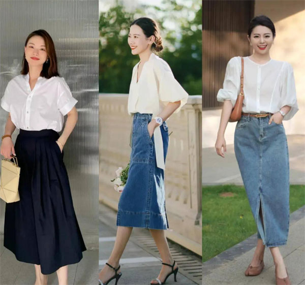 Sơ mi trắng + chân váy dài: Set đồ hack eo, thon dáng dành cho nàng công sở tuổi 30-7