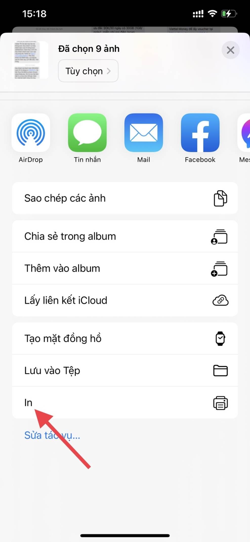 Cách in tin nhắn văn bản từ iPhone-5