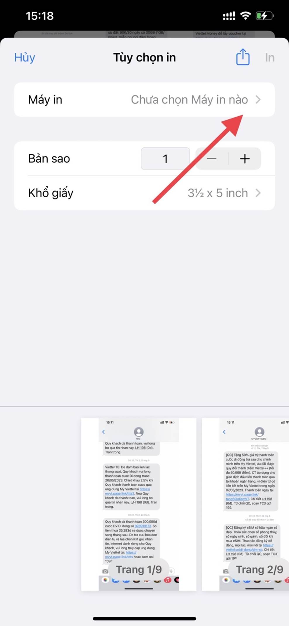 Cách in tin nhắn văn bản từ iPhone-6