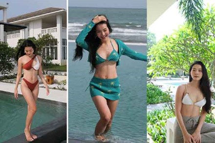 Từng tăng tới 25kg, Karen Nguyễn nóng bỏng với bikini sau 7 tháng sinh con
