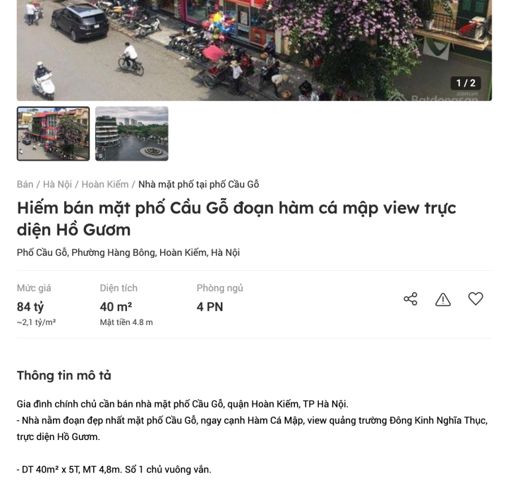 Nhà phố cổ Hà Nội ồ ạt rao bán: Giá đắt giật mình 2,1 tỷ đồng/m2, chỉ siêu giàu mới dám mua-1