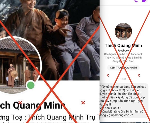 Thượng toạ Thích Minh Quang bị giả mạo Facebook, kêu gọi tiền bạc xây bảo tháp-1