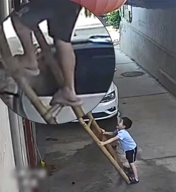 Bố gặp nạn, con trai 6 tuổi hành động quên mình khiến dân mạng xúc động-1